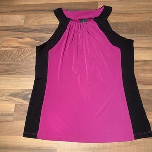 Purple with Black Stripe Sleeveless Top
